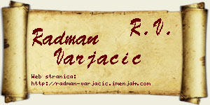 Radman Varjačić vizit kartica